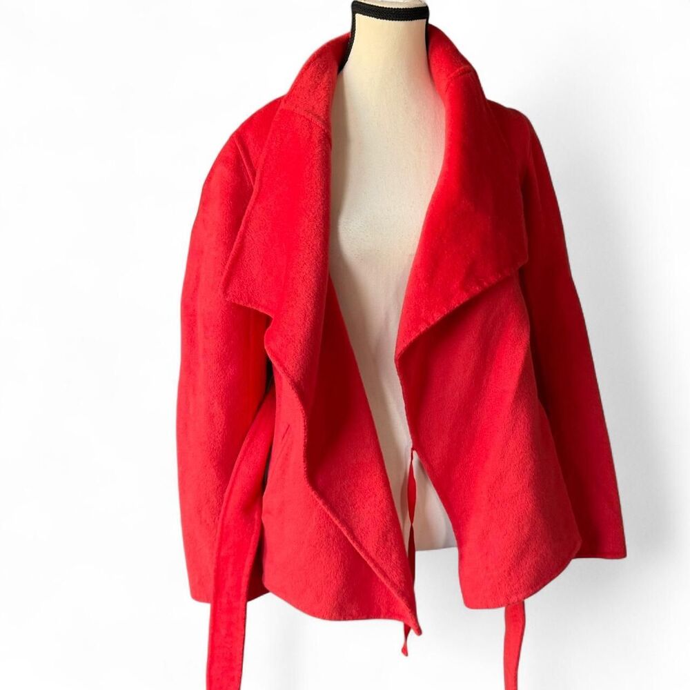 etcetera Women's Red wool belted coat, size 2/small - Picture 4 of 8